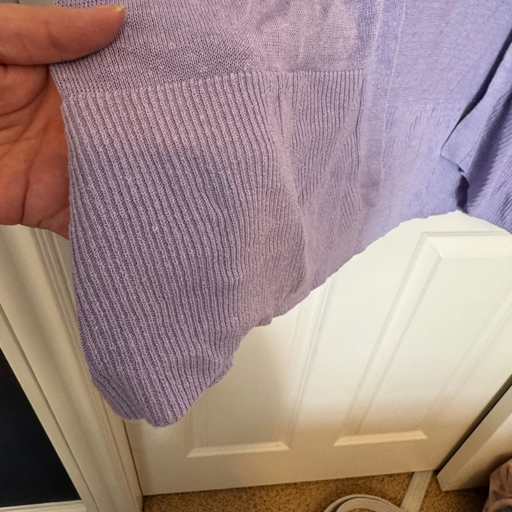 GUC - Ann Taylor - linen blend open cardigan - lilac - Large - Picture 10 of 10